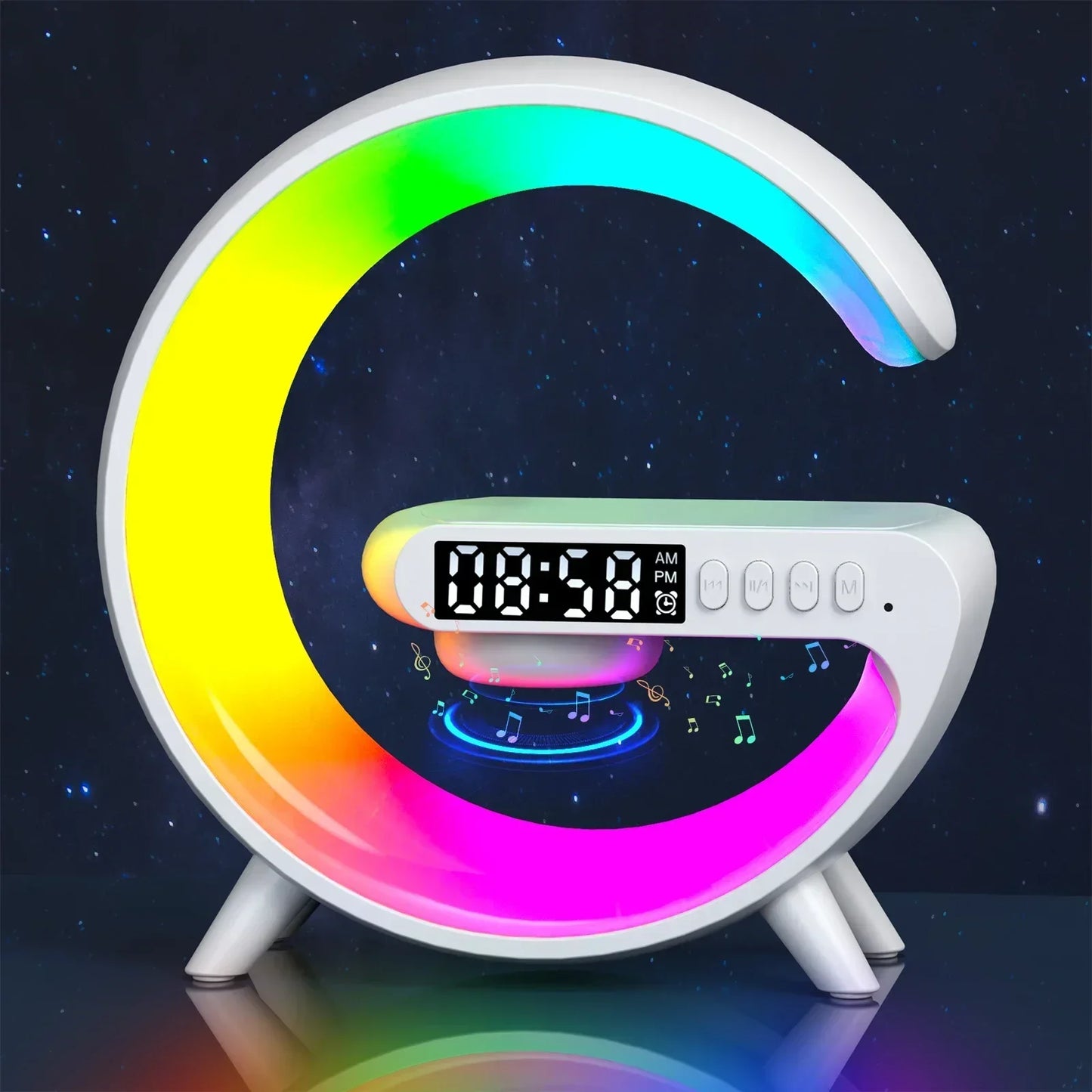 Wireless Charger Stand RGB Alarm Clock