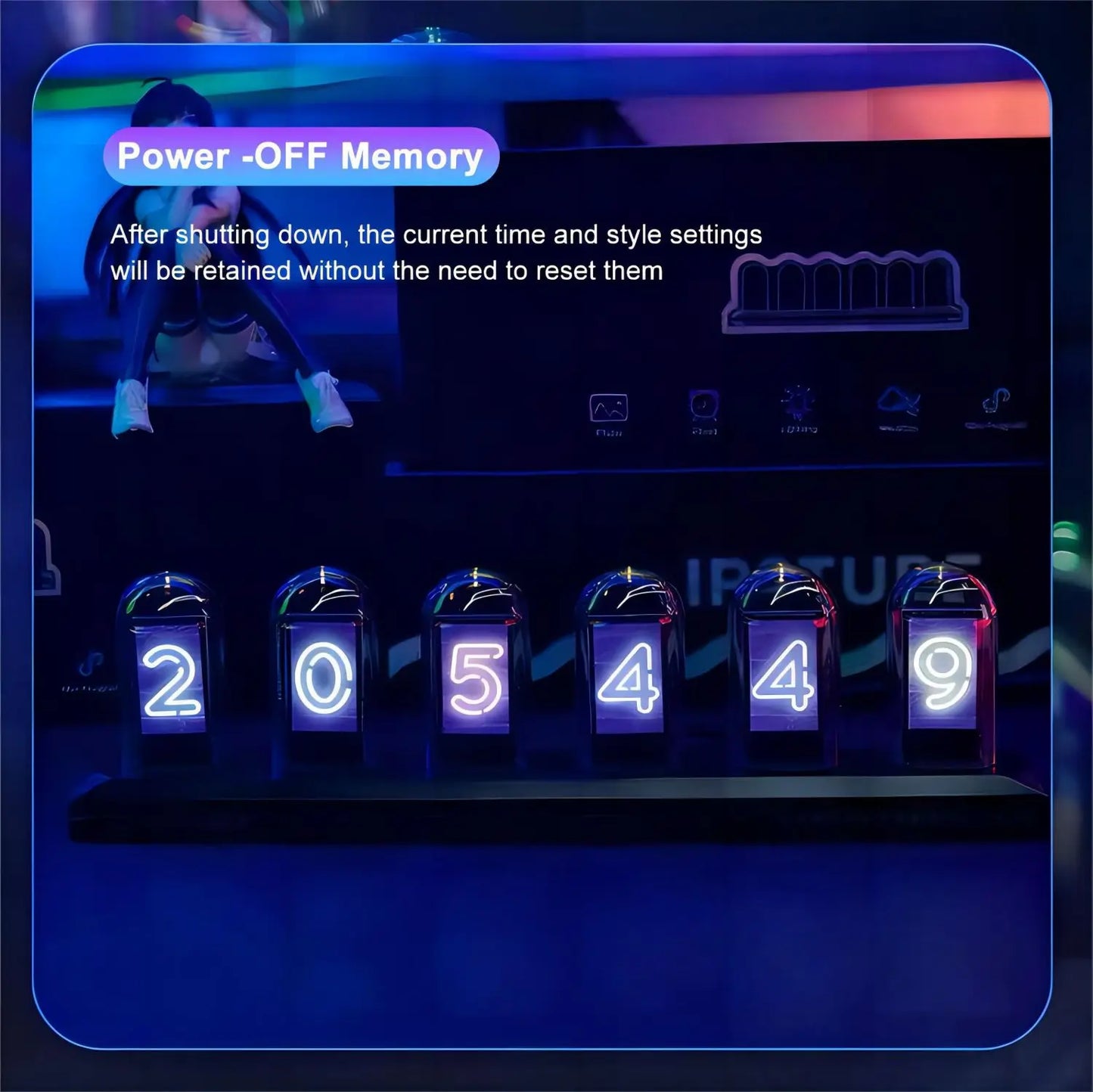 RGB Nixie Tube Clock Night Light