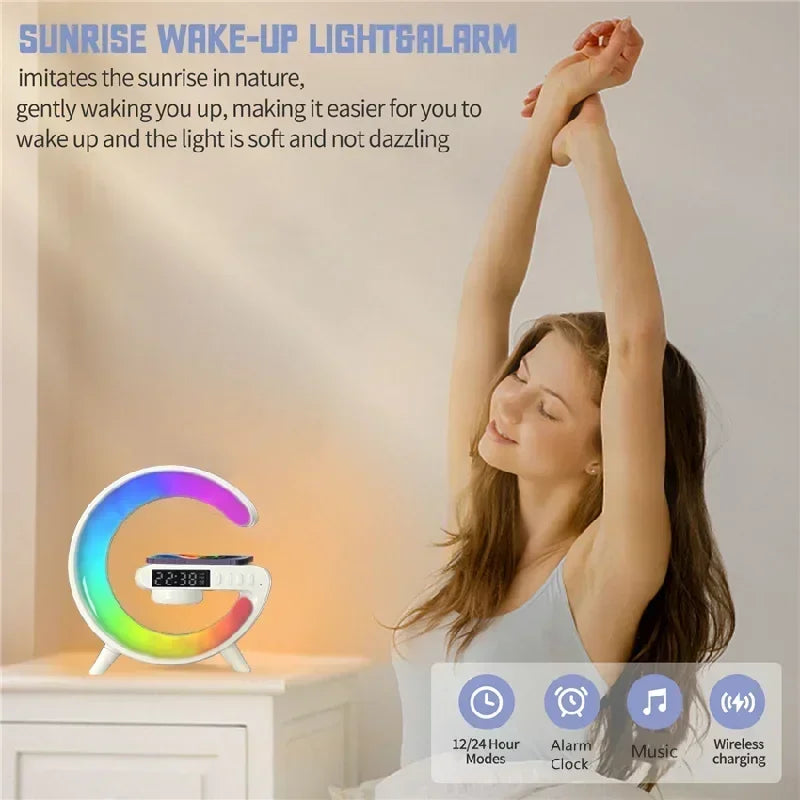 Wireless Charger Stand RGB Alarm Clock
